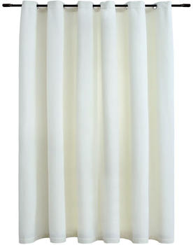 vidaXL Verdunkelungsvorhang mit Metallösen Samt Creme 290 x 245 cm (134515)