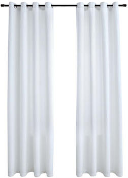 vidaXL Verdunkelungsvorhänge mit Metallösen 2 Stk. Grauweiß 140x245 cm (134484)