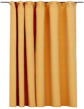 vidaXL Verdunkelungsvorhang mit Haken Leinenoptik Gelb 290x245 cm (321199)