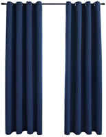 vidaXL Verdunkelungsvorh&auml;nge mit Metall&ouml;sen 2 Stk. Blau 140x245cm