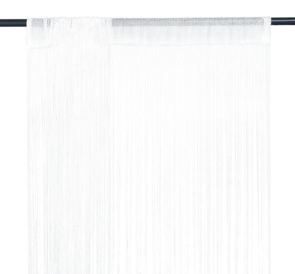 vidaXL Fadenvorhang 2 Stk.100 x 250 cm Weiß (132398)