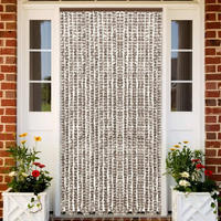 vidaXL Insektenschutz-Vorhang Taupe und Wei&szlig; 100x220 cm Chenille