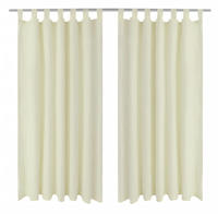 vidaXL Vorh&auml;nge Gardinen aus Satin 2-teilig 140 x 245 cm Creme