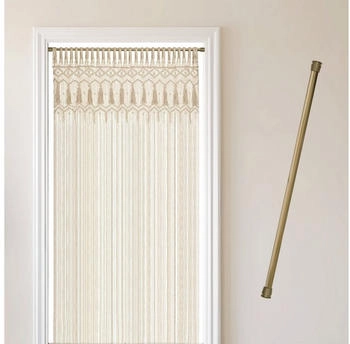 Cozyor Makramee-Vorhang 132x200cm mit Stange beige Cozyor Makramee-Vorhang 132x200cm mit Stange beige