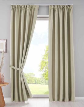 Gardinenbox Vorhang Beige Textil 140x245 cm Oeko-Tex&reg; Standard 100 Wohntextilien Fertiggardinen Fertiggardinen (800000552477)