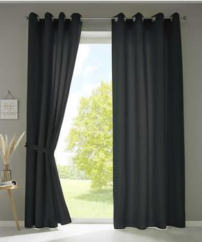 Gardinenbox Vorhang Schwarz Textil 140x225x225 cm Oeko-Tex® Standard 100 Wohntextilien Fertiggardinen (800000653434)