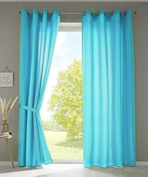 Gardinenbox Vorhang Türkis Textil 140x245x245 cm Oeko-Tex® Standard 100 Wohntextilien Fertiggardinen (800000653442)