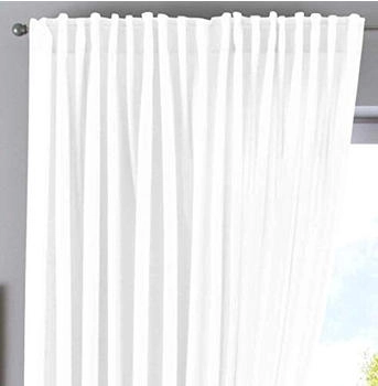 Gardinenbox Schlaufengardine Weiß Textil 300x250 cm Oeko-Tex® Standard 100 Wohntextilien Fertiggardinen Schlaufenschals (800001080273)