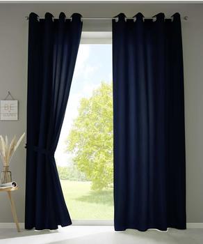 Gardinenbox Vorhang Dunkelblau Textil 140x225x225 cm Oeko-Tex® Standard 100 Wohntextilien Fertiggardinen (800000663518)