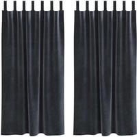 vidaXL Verdunkelungsvorh&auml;nge 2 stk. Dunkelgrau 140 x 175 cm Samt