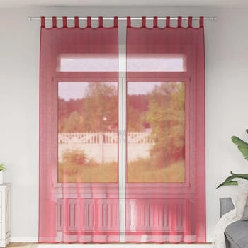 vidaXL Voile Vorhänge mit Schlaufen 2 Stk. Weinrot 140x260 cm (4102340)