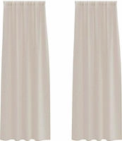 vidaXL Voile-Vorhang mit Vorh&auml;ngen 2 pcs Sand 245 x 140 cm Polyester