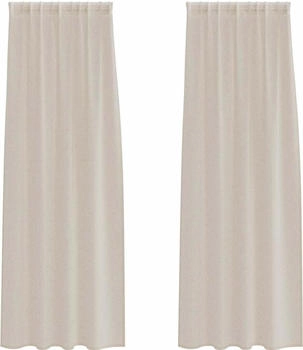 vidaXL Voile-Vorhang mit Vorh&auml;ngen 2 pcs Sand 140x245cm Polyester (4108020)
