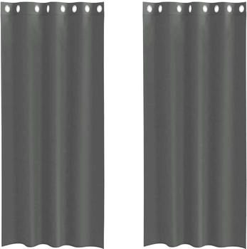vidaXL Voile Vorhänge mit Ösen 2 Stk. Dunkelgrau 140x245 cm (4102080)