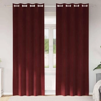 vidaXL Vorhänge mit Vorhängen 2 pcs Weinrot 140 x 245 cm Samt (4107301)