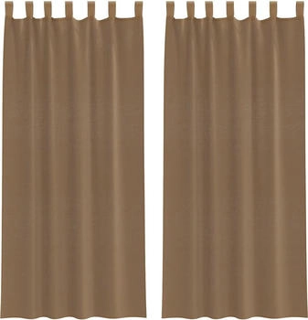 vidaXL Voile Vorhänge mit Schlaufen 2 Stk. Hellbraun 140x225 cm (4102313)