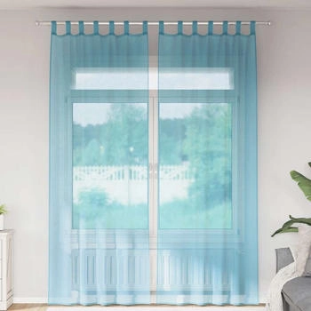 vidaXL Voile Vorhänge mit Schlaufen 2 Stk. Türkis 140x260 cm (4102330)