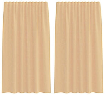 vidaXL Voile Vorhänge mit Schlaufen 2 Stk. Sandfarbe 140x175 cm (4102307)