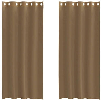 vidaXL Voile Vorhänge mit Ösen 2 Stk. Hellbraun (4102128)