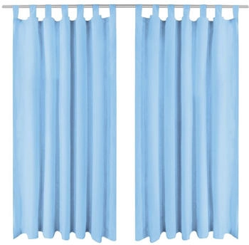 vidaXL Vorhänge Mikro-Satin 2 Stk. mit Schlaufen 140 x 175 cm Türkis (132219)