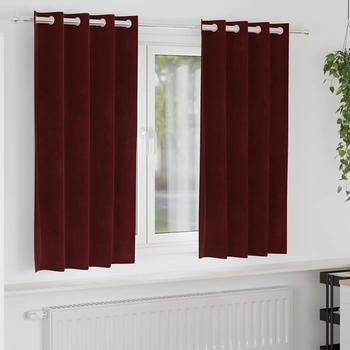vidaXL Vorhänge mit Vorhängen 2 pcs Weinrot 140 x 175 cm Samt (4107299)