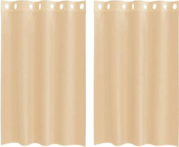 vidaXL Voile Vorhänge mit Ösen 2 Stk. Sandfarbe (4102120)