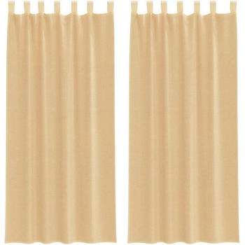 vidaXL Voile Vorhänge mit Schlaufen 2 Stk. Sandfarbe 140x225 cm (4102308)