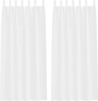 vidaXL Voile-Vorhang mit Vorh&auml;ngen 2 pcs Wei&szlig; 140x245cm Polyester (4108035)