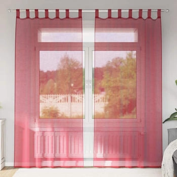 vidaXL Voile Vorhänge mit Schlaufen 2 Stk. Weinrot 140x225 cm (4102338)