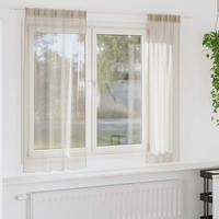 vidaXL Voile-Vorhang mit Vorh&auml;ngen 2 pcs Sand 175 x 140 cm Polyester