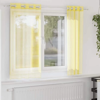 vidaXL Voile Vorhänge mit Ösen 2 Stk. Gelb (4102132)