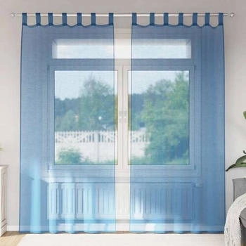 vidaXL Voile Vorhänge mit Schlaufen 2 Stk. Königsblau 140x245 cm (4102304)