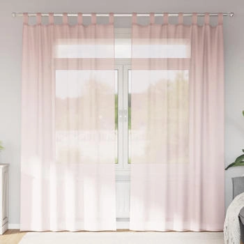 vidaXL Voile Vorhänge mit Schlaufen 2 Stk. Hellrosa 140x225 cm (4102278)