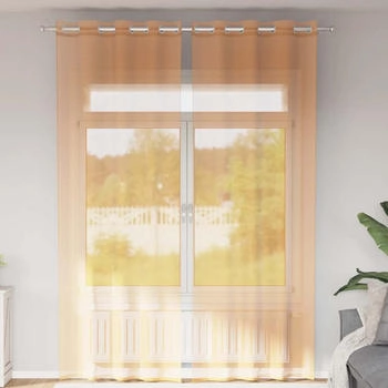 vidaXL Voile Vorhänge mit Ösen 2 Stk. Orange 140x300 cm (4102094)