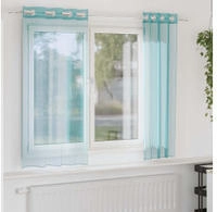 vidaXL Voile Vorh&auml;nge mit &Ouml;sen 2 Stk. T&uuml;rkis