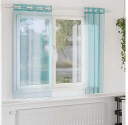 vidaXL Voile Vorh&auml;nge mit &Ouml;sen 2 Stk. T&uuml;rkis (4102143)