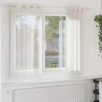 vidaXL Voile Vorh&auml;nge mit &Ouml;sen 2 Stk. Creme 140x140 cm