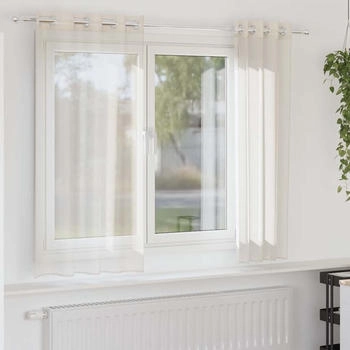 vidaXL Voile Vorhänge mit Ösen 2 Stk. Creme 140x140 cm (4102071)