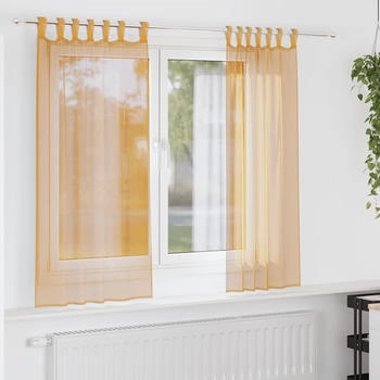 vidaXL Voile Vorhänge mit Schlaufen 2 Stk. Orange 140x175 cm (4102282)