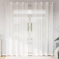 vidaXL Voile Vorh&auml;nge mit &Ouml;sen 2 Stk. Wei&szlig;