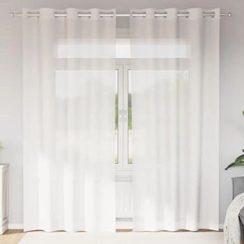 vidaXL Voile Vorh&auml;nge mit &Ouml;sen 2 Stk. Wei&szlig; (4102152)