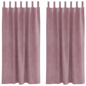 vidaXL Vorhänge mit Vorhängen 2 pcs Dunkelrosa 140 x 175 cm Samt (4107249)