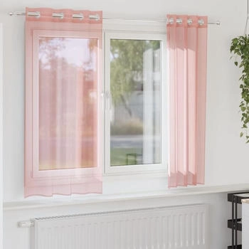 vidaXL Voile Vorhänge mit Ösen 2 Stk. Rosa 140x175 cm (4102096)