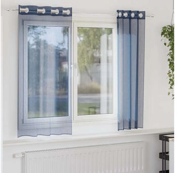 vidaXL Voile Vorhänge mit Ösen 2 Stk. Königsblau (4102114)