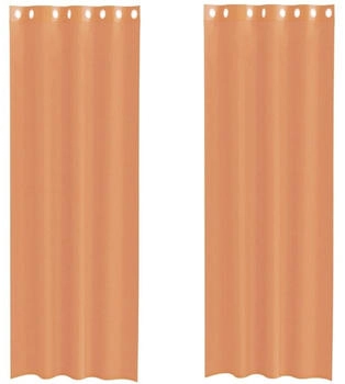 vidaXL Voile Vorhänge mit Ösen 2 Stk. Terrakotta (4102142)