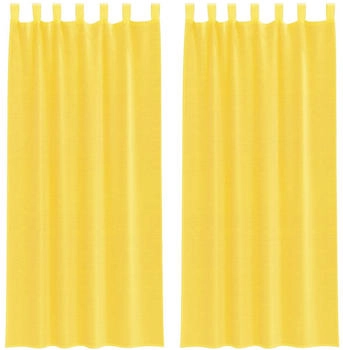 vidaXL Voile Vorhänge mit Schlaufen 2 Stk. Gelb 140x225 cm (4102318)