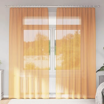vidaXL Voile Vorhänge mit Schlaufen 2 Stk. Orange 140x225 cm (4102283)