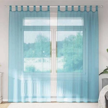 vidaXL Voile Vorhänge mit Schlaufen 2 Stk. Türkis 140x225 cm (4102328)