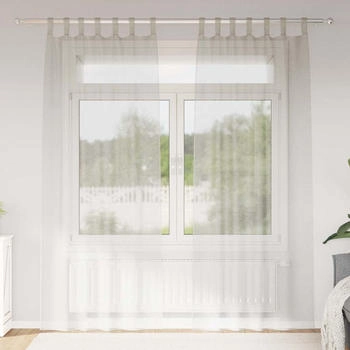 vidaXL Voile-Vorhang mit Vorhängen 2 pcs Creme 140x225cm Polyester (4108039)