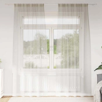 vidaXL Voile-Vorhang mit Vorhängen 2 pcs Creme 140x245cm Polyester (4108015)